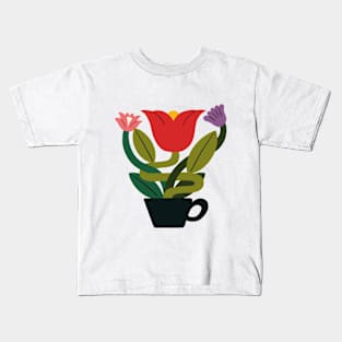 Flower in a cup Kids T-Shirt